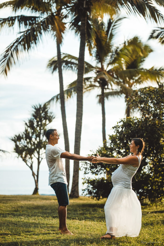 Shooting photo de couple sous les cocotiers